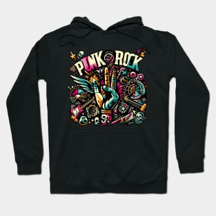 Auditory Anarchy: Punk Rock Vector Artwork Hoodie